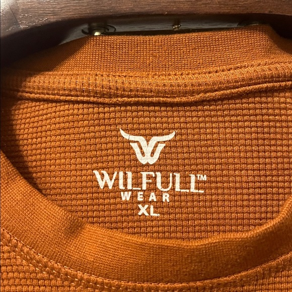 Wilfull Wear Orange Long Sleeve Thermal Shirt Size XL - Picture 2 of 5